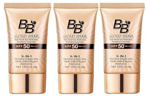Golden Snail BB Cream Korean Gold Snail BB Cream BB Feuchtigkeit Gesichtscreme Wasserfest Feuchtigkeits Concealer Foundation Langanhaltende für Täglichen Gebrauch (Elfenbein 3pc)