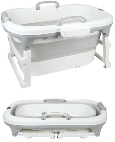 Faltbare Babybadewanne, Babybadewanne mit digitalem Reise-Thermometer, tragbar, inkl. Tablett, unverzichtbar für Kleinkinder von 0 bis 36 Monaten