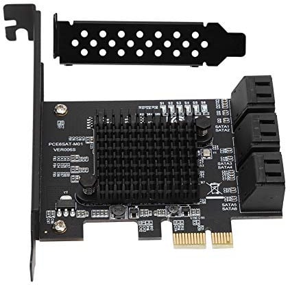 Zenithaur 6 - Port PCI Express Sata -Karte, SATA 3.0 Expansion Controller, die für SATA6G 3G 1,5G -Festplatten kompatibel ist, unterstützt RAID