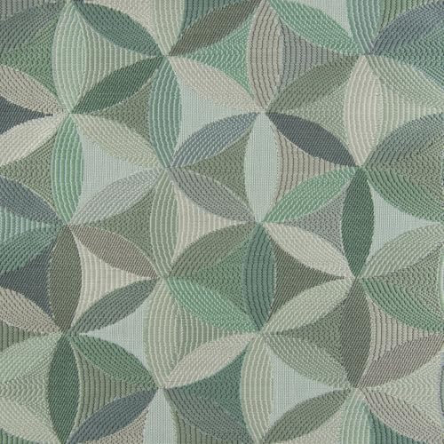 Möbelstoff Polsterstoff AURA Retro Blumen grün 1,40m Breite