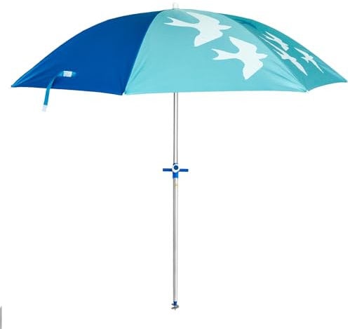 Pincho Sombrilla Playa 180 cm, Proteccion UV50+, Sistema, tubo acero 22/25 mm, Varillas Acero 3mm, Inclinable, Plegable, incluye Bolsa Transporte, ideal Playa Jardin Camping