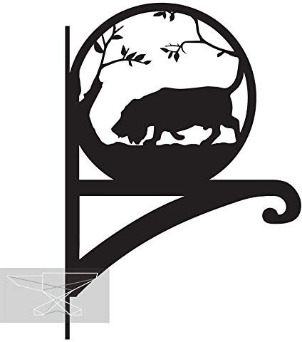 Black Country Metal Works Circular Basset Hound Hanging Basket Bracket