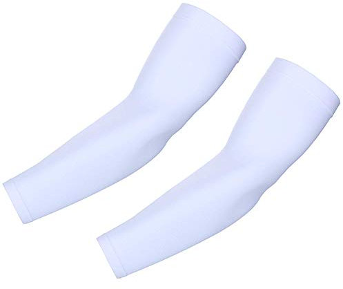 Y·J Back home Arm Sleeves for Men Women Youth, Sun Protection Cooling UPF 50 Compression Arm Sleeve Tattoo Cover Up Sleeves to Cover Arms for Elbow Basketball Running Cycling Golf Football White…