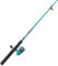 Zebco Splash Junior-Angelrolle und Rutenkombination, 1,22 m robuste Fiberglasrute, 2-teiliges verwicklungsfreies Design, Eva-Schaum-Griff, Rechtshänder, vorgespult mit 2,7 kg Zebco Line, blau