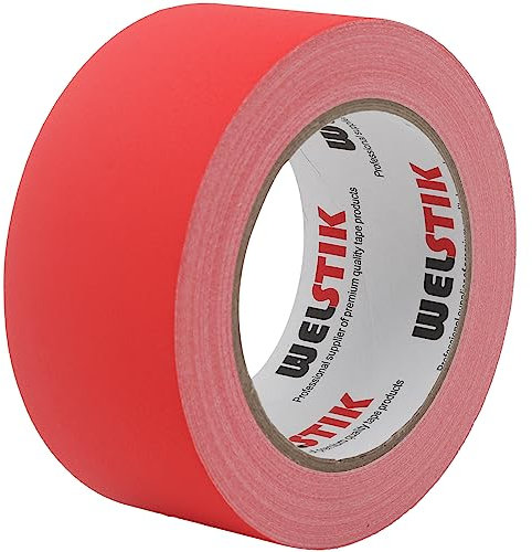 WELSTIK Gaffer-Cinta Adhesiva (2inches*33yard), Cinta Americana de Uso General, No Reflectante y Fácil de Desgarrar, Cinta Gaffer para Televisión, Teatro, Estudio y Automóvil, etc., Color Rojo