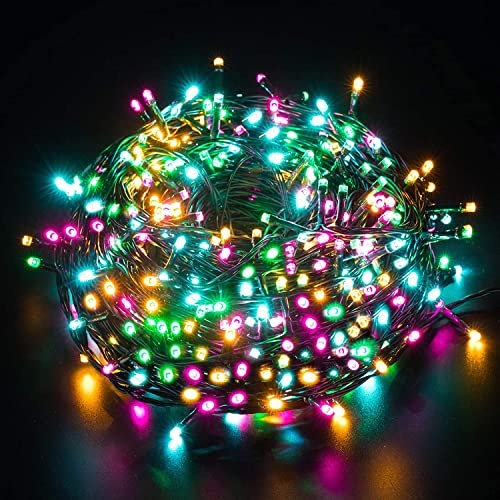 Elegear Bunt Lichterkette Außen 100M 1000 LEDs Lichterkette Außen 8 Modi Weihnachtsbeleuchtung für Innen Außen IP44 Außen lichterkette für Weihnachtsdeko Geburtstag Feiertag Party Hotel Garten