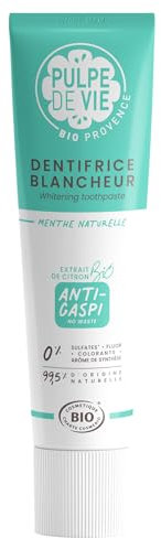 Pulpe de Vie - Dentifrice Blancheur BIO Minter Is Coming 75ml - Anti-gaspi ! Citron - Goût Menthe - 99,5% d'Actifs Naturels - Protège Dents et Gencives.