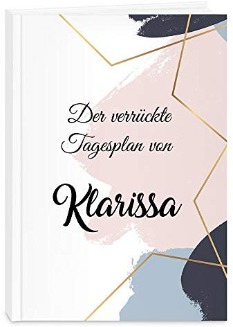 Maverton A5 Terminkalender undatiert - mit Aufdruck personalisiert - Planer Kalender 2021 2022 - Organizer mit Wochenplaner in Hardcover - Geschenk für Mädchen Frauen - weiß - Der verrückte Tagesplan