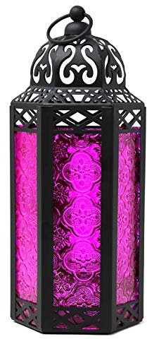 Lanterne à Bougie Marocaine, bougeoir décoratif pour Table ou à Suspendre, décorations du Ramadan, décoration intérieure, Patio ou Porche extérieur, Mariages, M, Rose