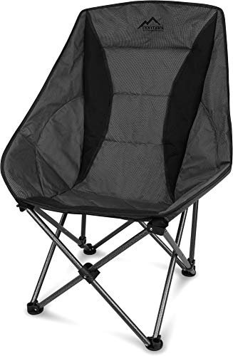 normani XXL Campingsessel Camping-Comfort-Freizeitstuhl gepolsterter Faltstuhl Moon-Chair mit Tragetasche in unterschiedlichen Farben - bis 150 Kg belastbar Farbe Grau