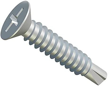 Metallschrauben Selbstschneidende Phillips Senkkopf Flachkopf Selbstbohrende Schrauben (100 er Pack) Verzinkt für Metallbleche/Dach Fensterbefestigung Selbstschneidend DIN7504 P (3.5mm x 13mm)
