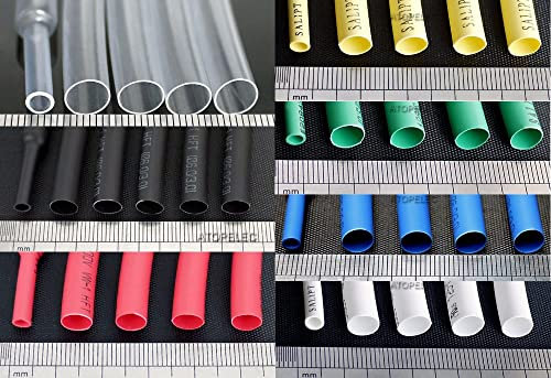 0,6 mm/0,8 mm/1 mm/2 mm/3 mm/4 mm/5 mm/6 mm Durchmesser Polyolefin 2:1 Schrumpfschlauch Schwarz/Rot/Gelb/Grün/Blau/Weiß/Klar-Klar,3mm