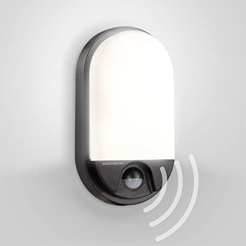 max K O M F O R T LED Aussenleuchten Bewegungsmelder Wand-leuchte Wandlampe Flurleuchte Fluter 15W schwarz modern IP54 BEAM-BK