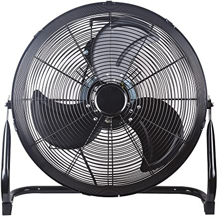 Generic CRDB18 Floor, 120 W, 18 Inch, Air Circulator, High Velocity Free Standing Fan, 3 Speed, Ideal for Gym, Home, Garage and Office, Black, Stainless Steel