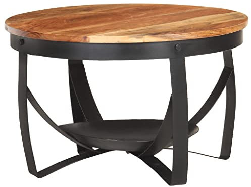 INLIFE Couchtisch Ø68x43 cm Massivholz Akazie