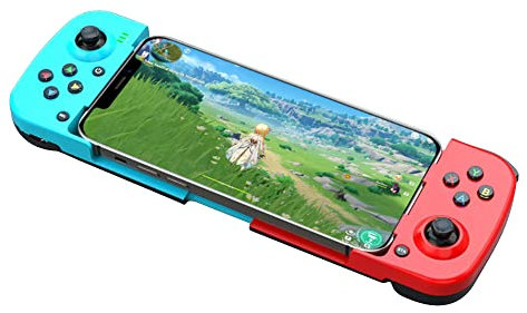 Controller di gioco mobile per PS4, telecomando per gamepad wireless di tipo C, controller per joystick portatili, sostituzione del controller per gamepad per Android/per Switch PC (Rosso Blu)