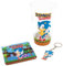 Fizz Creations SonicThe Hedgehog Schlüsselanhänger, Glas und Untersetzer Geschenkset 3-in-1 Trinkglas 480 ml Offizielles Lizenzprodukt von Sonic The Hedgehog