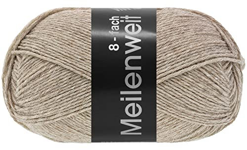 LANA GROSSA Meilenweit 8-fach 150 | 8-faches Sockengarn, waschmaschinenfest | Handstrickgarn 80% Schurwolle & 20% Polyamid | 150g Wolle zum Stricken & Häkeln | 315m Garn FB9567