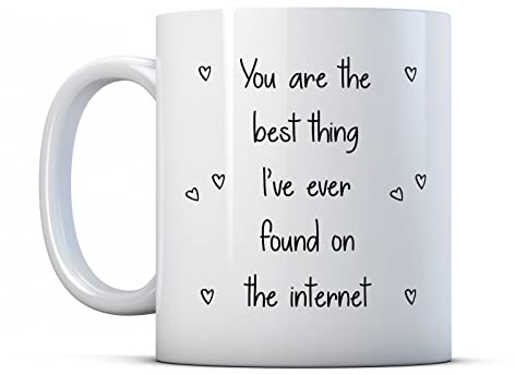 Finger prints - You are The Best Thing I Have Found on The Internet - Online Dating Couples Gift Mug, Ceramic, 11fl.oz.