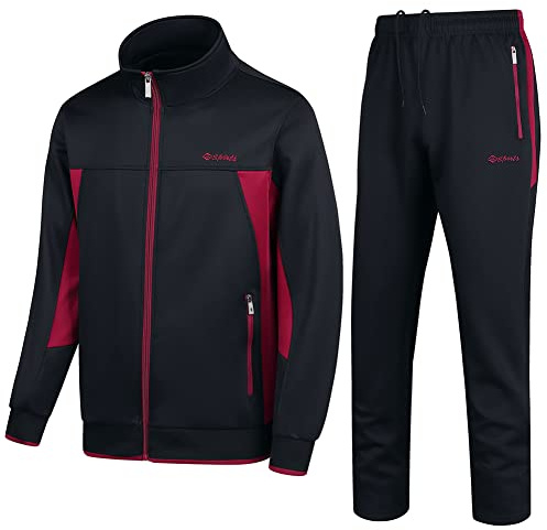 PUMPITU Herren Casual Athletic Trainingsanzug Langarm Sweatsuit Set Full Zip Laufjacke und Hose