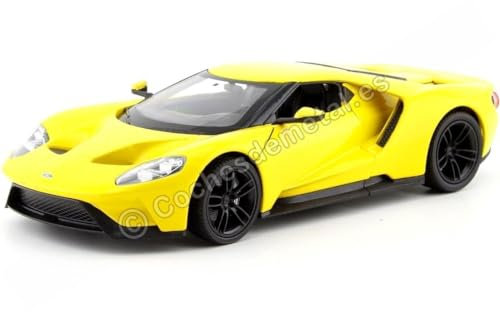 Compatible with 2017 Ford GT Yellow 1:24 Welly 24082