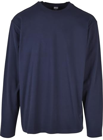 Urban Classics Men's Heavy Oversized Garment dye Long Sleeve T-Shirt, Dark Blue, S