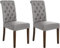 CLP 2er Set Esszimmerstühle Lisburn I Samt I Stoff I Polsterstühle Gesteppt Chesterfield Design, Farbe:grau, Material:Stoff