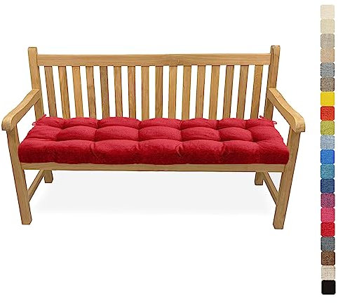 Lsjoaw Bankauflage Bankkissen 140X45X6CM Sitzauflage Sitzkissen Bank Bankpolster Sitzpolster Auflage für Gartenbank Sitzbank & Hollywoodschauke Outdoor/Indoor,Color#20 Rot