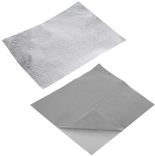 cyclingcolors 2x Plaque isolante adhésive pare-chaleur aluminium fibre de verre protection thermique voiture moto scooter, 150x200mm