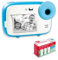 AGFA PHOTO Realikids Instant Cam + 3 Rolls of Thermal Paper, ATP3WH - Instant Camera for Kids, 2.4 LCD Display, Lithium Battery, Selfie Mirror and Photo Filter - Blue