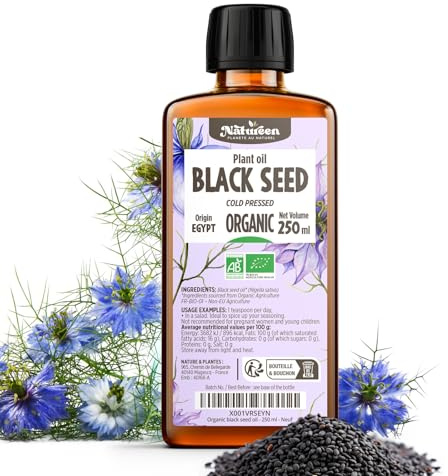 Organic Black seed oil 250 ml - Nigella sativa - Cold Pressed - Natureen/Planète au Naturel