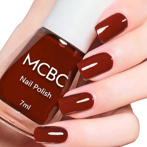 Red Nail Polish - Wine Red Nail Varnish Quick Dry - Peel Off Water-Based Formula No Smell Nail Varnish - Winter Nail Polish for Home Nail Art