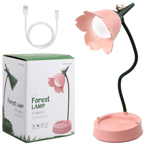 Jinlaili Dimmbare LED Tischlampe, Schreibtischlampe Kinder mit 3 Farbtemperaturen, Wiederaufladbare Schreibtischlampe mit Touchsensor und Flexibles Arm, Augenfreundlich Leselampe LED