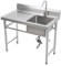 Küchenspüle,Spülbecken 1 Becken Spültisch Gastrospüle Spülbecken Edelstahlspüle Gastro Gastronomie Spüle Arbeitstisch Waschbecken Edelstahl,100cmx60cm (Rechts 100x60x93cm)