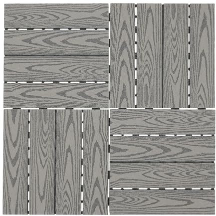 CuCummoo Lot de 22 lames de terrasse, aspect bois, balcon, revêtement de sol en WPC, sols en bois et plastique pour jardins, terrasses, balcons, intérieur et extérieur, 30 x 30 cm