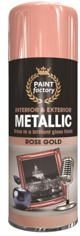 Metallic Spray Paint 400ml Multi-Purpose Use, Spray for Metal and Wooden Furniture, Ornaments, Decorative Items and Much More for Interior & Exterior (1, Rose Gold)