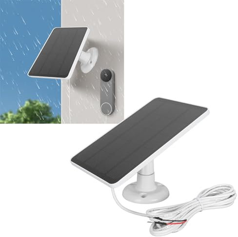 Solarpanel für Ring Doorbell, 10 W IP66 Wasserdichtes Solarpanel-Kamera-Ladegerät mit 9,8 Fuß Ladekabel für Nest, für Doorbell 2K, für Video Doorbell 2, für Doorbell 3