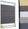 WOLTU Wabenplissee ohne Bohren Verdunklung Thermo Doppelplissee Klemmfix Zweifarbig 75x130cm Dunkelgrau-Weiß, Plissee Faltrollo Sonnen-, Sicht- & Schallschutz, Jalousie Plisseerollo für Fenster & Tür