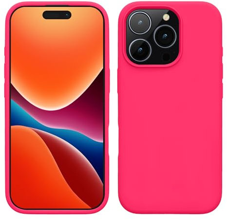 kwmobile Case Compatible with Apple iPhone 16 Pro Case - TPU Silicone Phone Cover with Soft Finish - Neon Pink