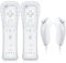 AESYBATH Remote Controller for Wii, Wireless Remote Controller with Nunchuk Silicon Case and Strap(2 Pcs White)