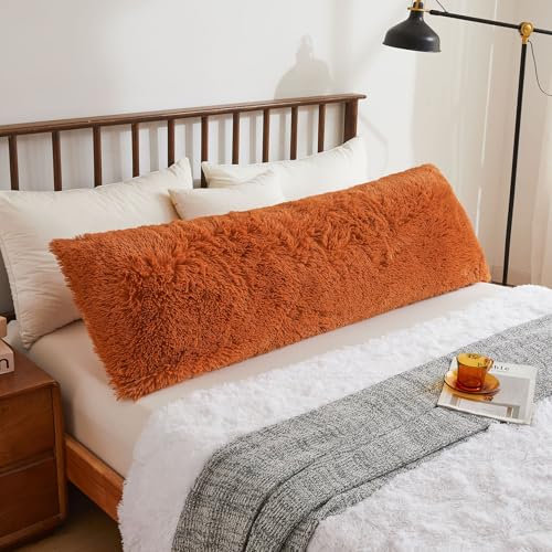 XeGe Housse de coussin en fausse fourrure à poils longs avec fermeture éclair, taie d'oreiller décorative en peluche douce, taie d'oreiller pelucheuse pour enfants, filles et femmes, 50,8 x 137,2 cm