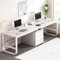 Extra langer Doppel-Schreibtisch mit Schubladen für H Office, Gaming, Computertisch und Schreibtisch für zwei Personen (Weiß, 199,9 x 50 x 72,9 cm)