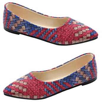 SAFIGLE 1 Pair Flat Pumps Pointed Toe Shoes Non-Slip Shoes On Shoes Flat- Heeled Loafers Breathable Pumps Flat Walking Shoes Flat Sneakers for Women Ballet Flats Shoes Red