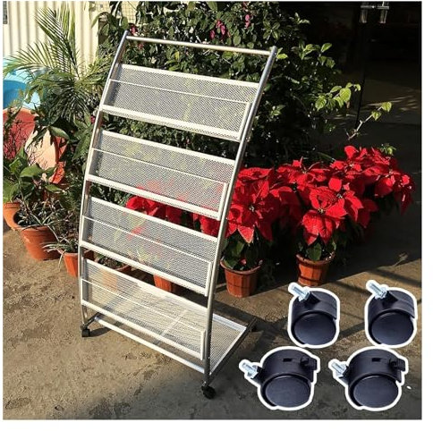 Zeitungsständer, Prospekthalter, Prospektständer, Zeitschriftenständer, tragbarer kommerzieller Zeitungsständer mit Rollen, robuster Katalog-Organizer