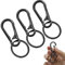Lot de 3 mousquetons porte-clés avec 3 anneaux porte-clés, mousquetons en métal, mousquetons avec articulation pivotante, porte-clés avec mousqueton pour accrocher dans le sac à dos