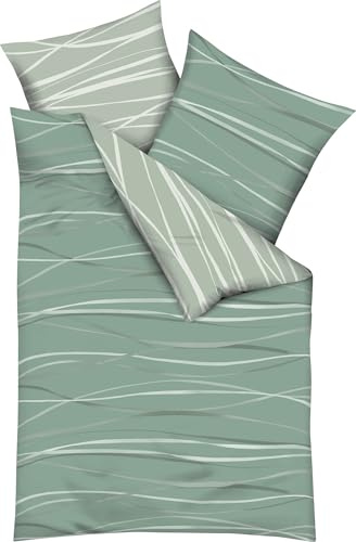 Kaeppel Wendebettwäsche Mako-Satin grün Größe 1x 155x220 cm + 1x 80x80 cm