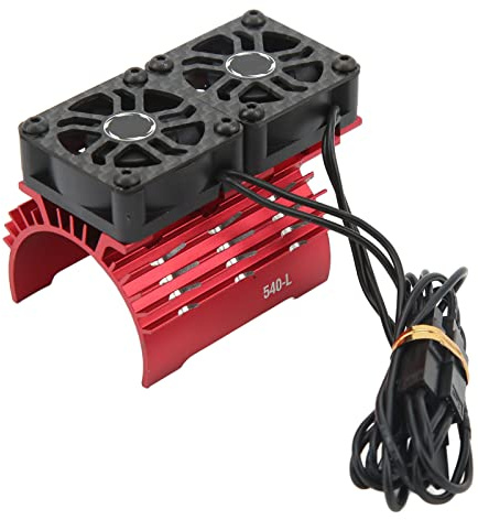 36mm RC Brushless Motor Heatsink with Dual Fans, 28000RPM 8.4V Cooling Heatsink for 540 550 Motor for 1/8 1/10 RC Car (Red
