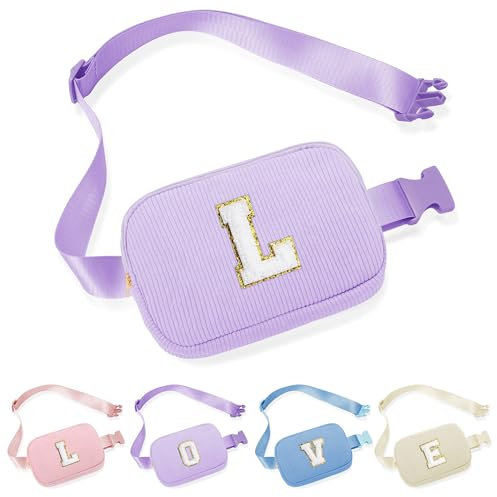 Parima Lila Bauchtasche Gürteltasche Damen Mädchen - Personalisierte Geschenke mit Buchstaben L
