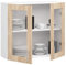BDW - Küchenschrank Vitrine Hängend - Oberschrank Küche - Weiß/Sonoma-Eiche - 80x30,5x72cm - mit 2 Türen und Griffen - Küchenschränke Einzeln, Wandschrank, Küchenhängeschrank - OLIWIA1 STK