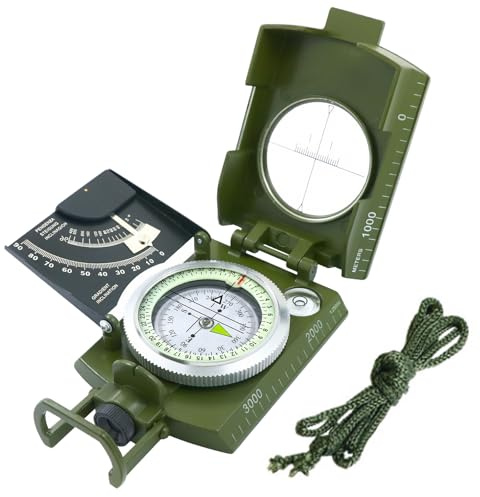 aiGear Kompass Outdoor/Taschenkompass mit Leuchtfunktion | Tragbare Retro Design, für Wandern Klettern Camping Sammlung und Geschenk